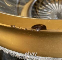 Vintage Cut Led Crystal Heavy Punch Bowl Gold Trim Made in Czechoslovakia