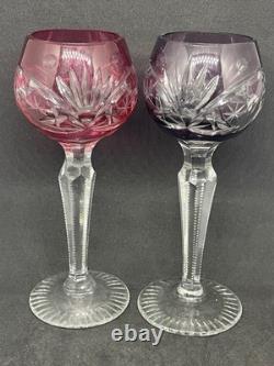 Vintage Cut To Clear Bohemian Crystal Cordial Glasses