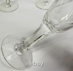 Vintage Czech Bohemian Eastern European Cut Crystal Stemware Glass Set of 6