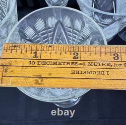 Vintage Czech Bohemian Eastern European Cut Crystal Stemware Glass Set of 6