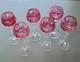 Vintage Czech Cut Crystal Cranberry Cordials 5.5 Tall EUC Lot of 6 Nachtmann