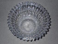 Vintage Deep Cut Glass Fluted Bowl Heavy Lead Crystal