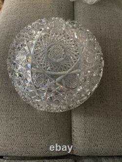 Vintage Early American Brilliant Cut Crystal/ Glass 7 ROUND BOWL- Heavy