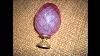Vintage Faberge Crystal Cut Etched Glass Egg Numbered