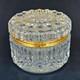 Vintage French Cut Crystal Glass Vanity Trinket Box