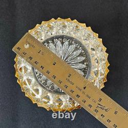 Vintage French Cut Crystal Glass Vanity Trinket Box