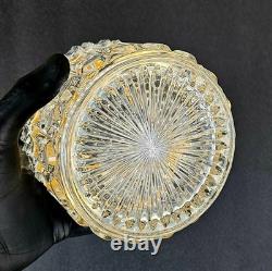 Vintage French Cut Crystal Glass Vanity Trinket Box