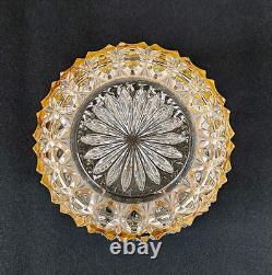 Vintage French Cut Crystal Glass Vanity Trinket Box