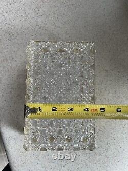 Vintage French Cut Crystal Glass and Brass Jewelry Box Casket Heavy Crystal