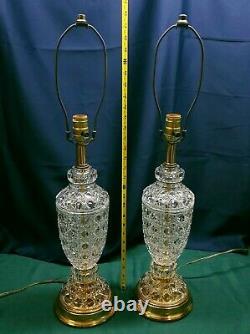 Vintage Glass Crystal Waterford Style Electric Table Lamp 28