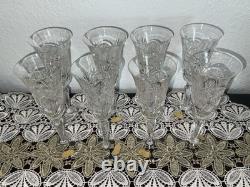 Vintage Hand Cut Crystal Champagne Flutes Set Of 8 Guaranteed Lead Crystal