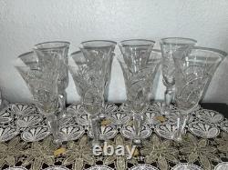 Vintage Hand Cut Crystal Champagne Flutes Set Of 8 Guaranteed Lead Crystal
