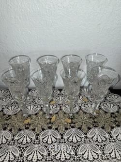 Vintage Hand Cut Crystal Champagne Flutes Set Of 8 Guaranteed Lead Crystal