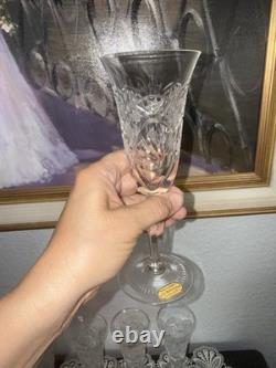 Vintage Hand Cut Crystal Champagne Flutes Set Of 8 Guaranteed Lead Crystal