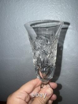 Vintage Hand Cut Crystal Champagne Flutes Set Of 8 Guaranteed Lead Crystal