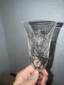 Vintage Hand Cut Crystal Champagne Flutes Set Of 8 Guaranteed Lead Crystal