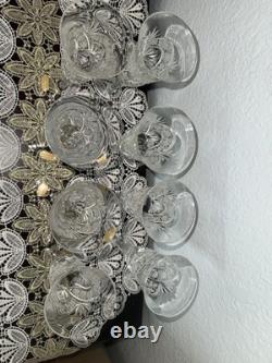 Vintage Hand Cut Crystal Champagne Flutes Set Of 8 Guaranteed Lead Crystal