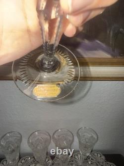 Vintage Hand Cut Crystal Champagne Flutes Set Of 8 Guaranteed Lead Crystal