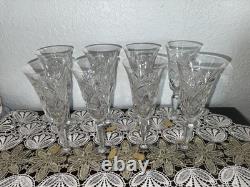 Vintage Hand Cut Crystal Champagne Flutes Set Of 8 Guaranteed Lead Crystal