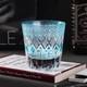 Vintage Hand Cut Edo Kiriko Whisky Glasses, Rocks Sea Blue Crystal Barware Glass