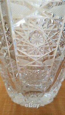Vintage Handmade Waterford Crystal Vase Huge Beautiful With Deep Cuts 12