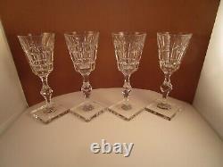 Vintage Hawkes Clear Cut Crystal Glass Set of 4 Wine Glasses C