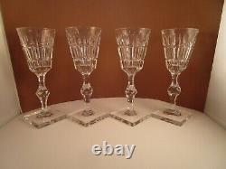 Vintage Hawkes Clear Cut Crystal Glass Set of 4 Wine Glasses C