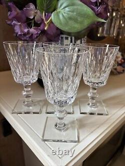 Vintage Hawkes Mallory Clear Cut Crystal Glass Water Goblet Glasses