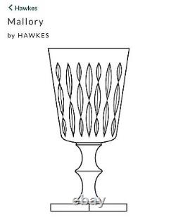 Vintage Hawkes Mallory Clear Cut Crystal Glass Water Goblet Glasses
