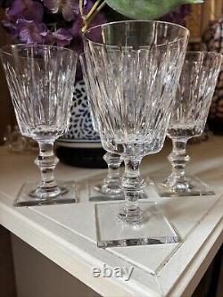 Vintage Hawkes Mallory Clear Cut Crystal Glass Water Goblet Glasses