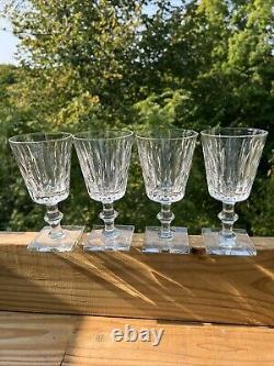 Vintage Hawkes Mallory Clear Cut Crystal Glass Water Goblet Glasses