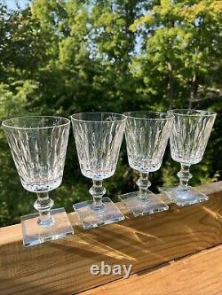 Vintage Hawkes Mallory Clear Cut Crystal Glass Water Goblet Glasses
