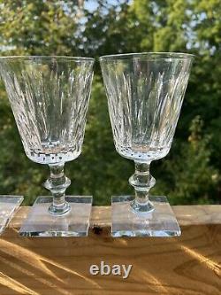Vintage Hawkes Mallory Clear Cut Crystal Glass Water Goblet Glasses