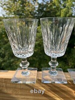 Vintage Hawkes Mallory Clear Cut Crystal Glass Water Goblet Glasses