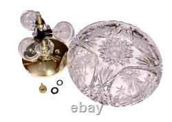 Vintage Heavy 24% Lead Crystal Cut Glass Star Elegant Semi-Flush Light Fixture