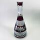 Vintage Heavy 50s 60s Bohemian Czech Glass Cut Crystal Decanter Cranberry