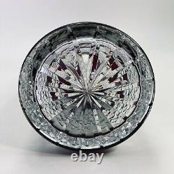 Vintage Heavy 50s 60s Bohemian Czech Glass Cut Crystal Decanter Cranberry