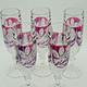 Vintage Hofbauer Ruby Byrdes 2478 FROST Champagne Flutes Set of 5 Cut Crystal