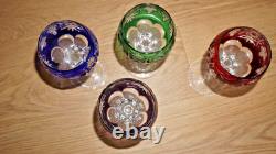 Vintage Hungarian Cut to Clear Crystal Hock Wine Glasses Set of 4