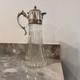 Vintage Italian Cut Crystal Decanter Silver Plate Glass Claret Wine Pitcher 14