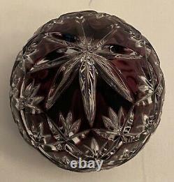 Vintage Janik Maria Crystal Egg, Purple Cut to Clear, Art Glass, Signed Limit Ed