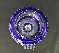 Vintage LAUSITZER GLAS Cobalt Blue Lead Crystal Hand Cut 10 Jar Centerpiece