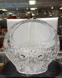 Vintage Large American Brilliant Cut Crystal Glass Basket 11 T X 11 L X 9 W