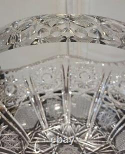 Vintage Large American Brilliant Cut Crystal Glass Basket 11 T X 11 L X 9 W