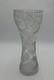 Vintage Large Flower Vase Deep Hand-Cut Lead Crystal Heavy Glass Etched 10 Tall