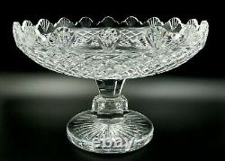 Vintage Large Waterford Cut Crystal Footed Fruit Bowl Handmade In Ireland