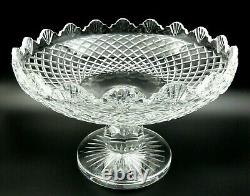 Vintage Large Waterford Cut Crystal Footed Fruit Bowl Handmade In Ireland