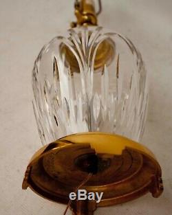 Vintage Large Waterford Cut Crystal Table Lamp Brass Base