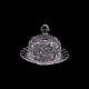 Vintage Lead Crystal Cut Glass Round Butter or Cheese Dish with Lid