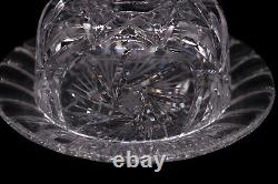Vintage Lead Crystal Cut Glass Round Butter or Cheese Dish with Lid